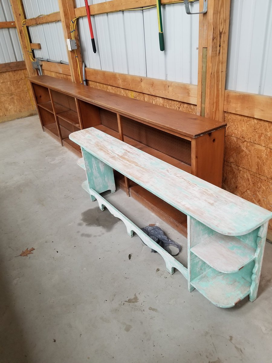 sugar_kitchen's tweet photo. Maybe you can help me?

I have two  large shelving units that I dont have a clue what to do with. If these were yours, what would you use them for? 
The large one is as long as my car!

#sugarloafkitchen #southdeerfield #homemade #homesweethome #dumpfind #wood #halfdoneprojects https://t.co/NzyW9JD0va