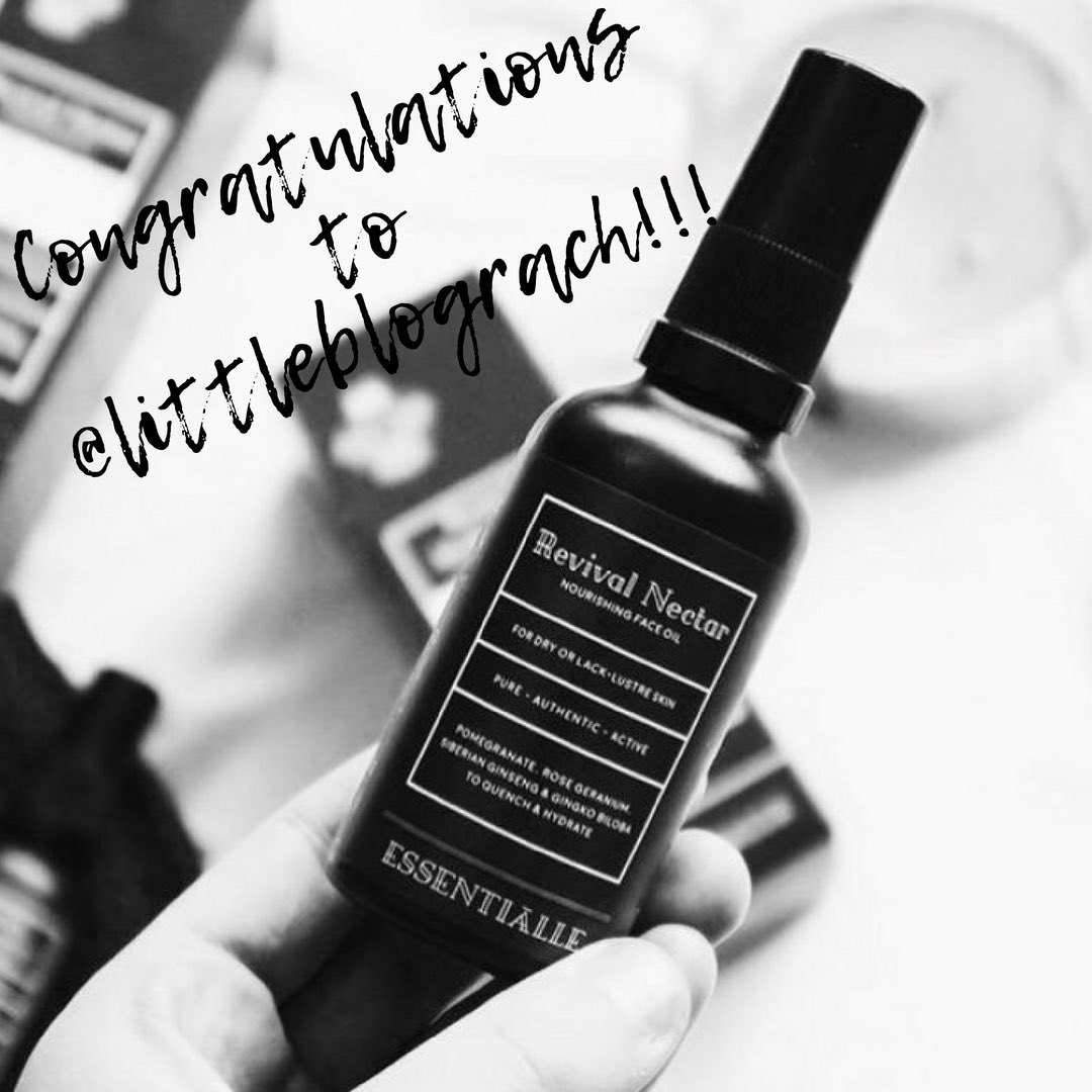 EssentialleSkin's tweet photo. 🎉GIVEAWAY WINNER 🎉
....
Congratulations to @littleblograch!!!
Please DM with your details to claim your prize! 🎁🎊 https://t.co/7ZhVlMJp0G