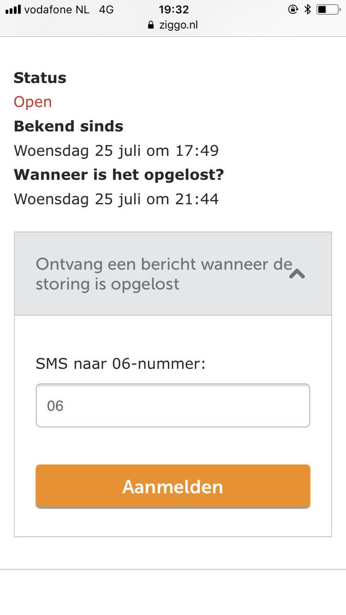 antonb's tweet photo. @ZiggoWebcare Hoi, wil graag een bericht ontvangen als de storing is opgelost, maar het formulier heeft ook een storing. Er gebeurt niets als ik op aanmelden klik 😕 Wat nu? https://t.co/I7WxxdamiV