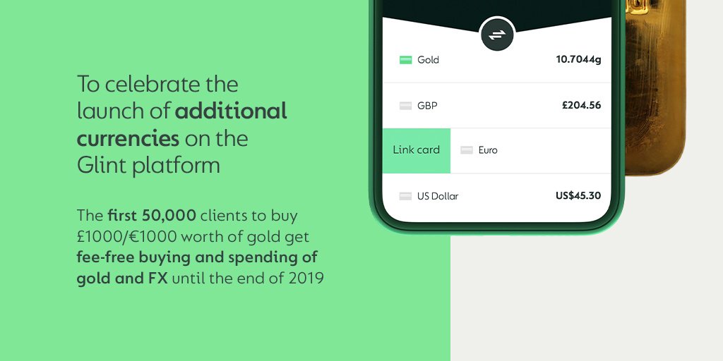 Glint On Twitter Wherever You Are In The World Pay In Pounds Euros Us Dollars Or The World S Best Currency Gold And If You Re Quick You Can Get It All