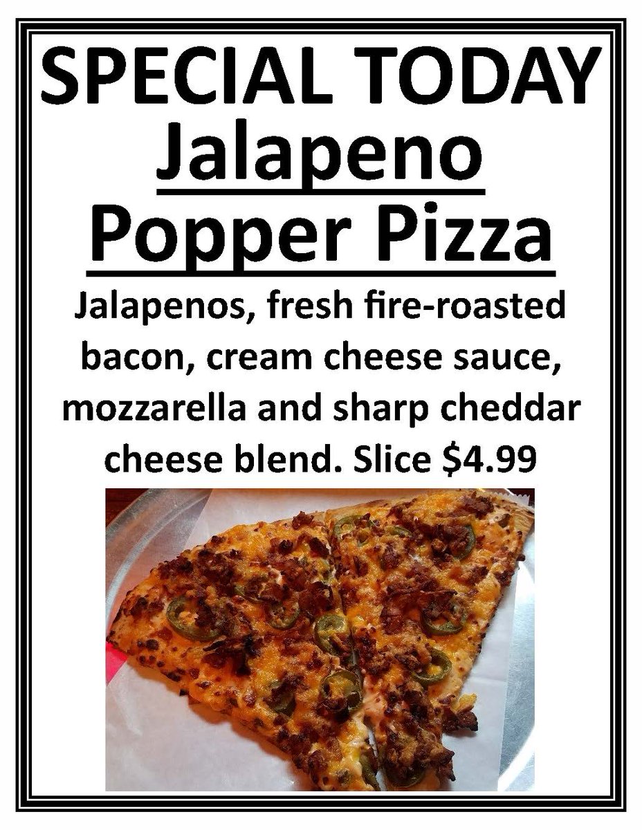 Special:  Jalapeno Popper Pizza -- ALL WEEK!