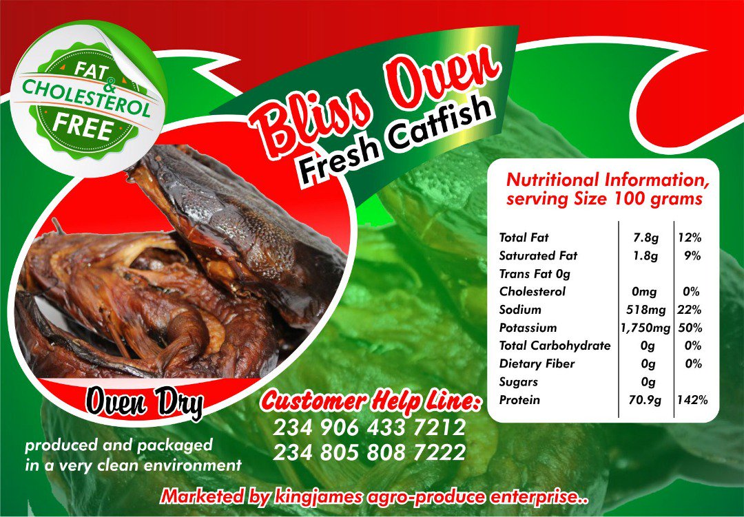 kingjamesvicto's tweet photo. Super tasty fresh &amp; clean oven-baked Catfish at a very affordable price! Produced and packaged by Bliss Oven Fresh Catfish. Call for your orders today...0906 433 7212, 0805 808 7222...Please retweet, my customer is on your timeline. https://t.co/3YDl9YXkPq