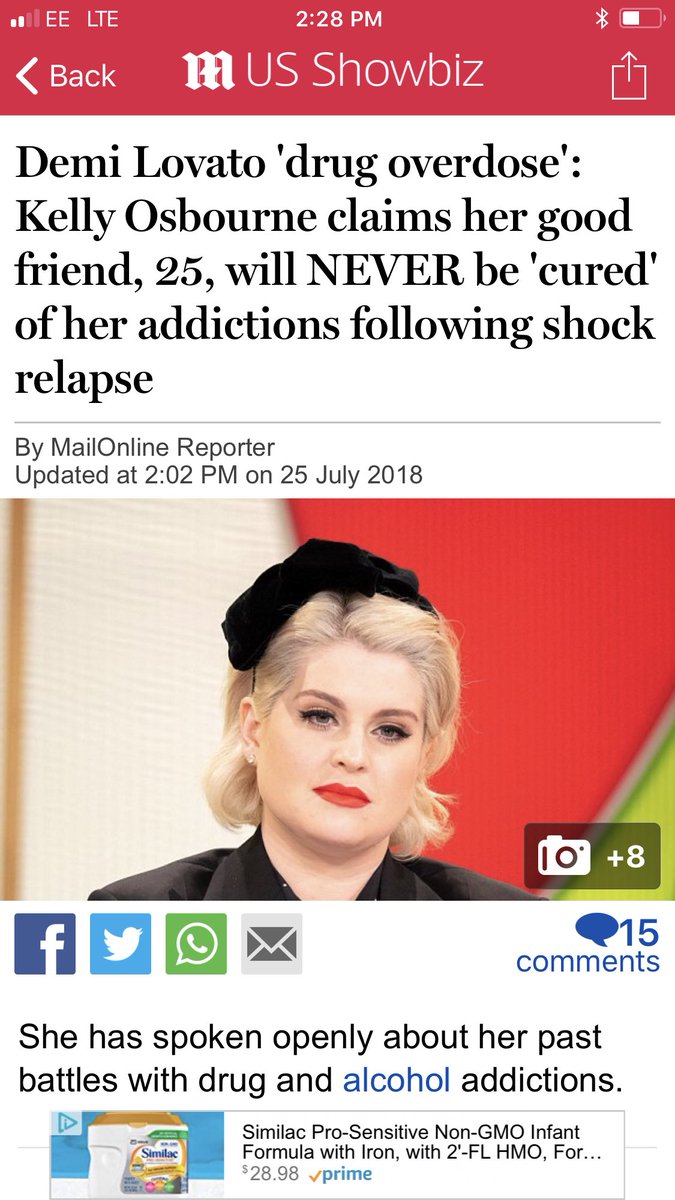 KellyOsbourne's tweet image. Yet again turning my words into what you want them to be NOT what I actually said! This kind of irresponsible journalism only adds to the problem surrounding addiction. STOP Sensationalizing peoples problems when you should be loving and supporting them! #LoveYouDemi