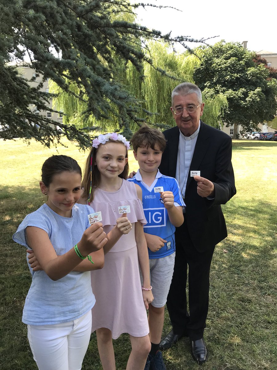 WMOF2018's tweet photo. Archbishop Diarmuid Martin launches the stamps marking the visit of Pope Francis to Ireland for #WMOF2018 #popeinireland @Postvox #wmof2018 https://t.co/kASwqDcfCT