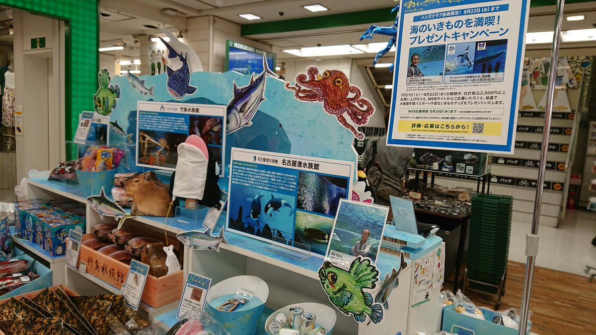 中村元 水族館プロデューサー Ar Twitter 東急ハンズの ギョギョギョ祭 売り場をプロデュース サンシャイン水族館 名古屋港水族館 そしてあの竹島水族館のオリジナルグッズが買える さらに抽選でボクが案内するサンシャイン水族館ツアーも当たる