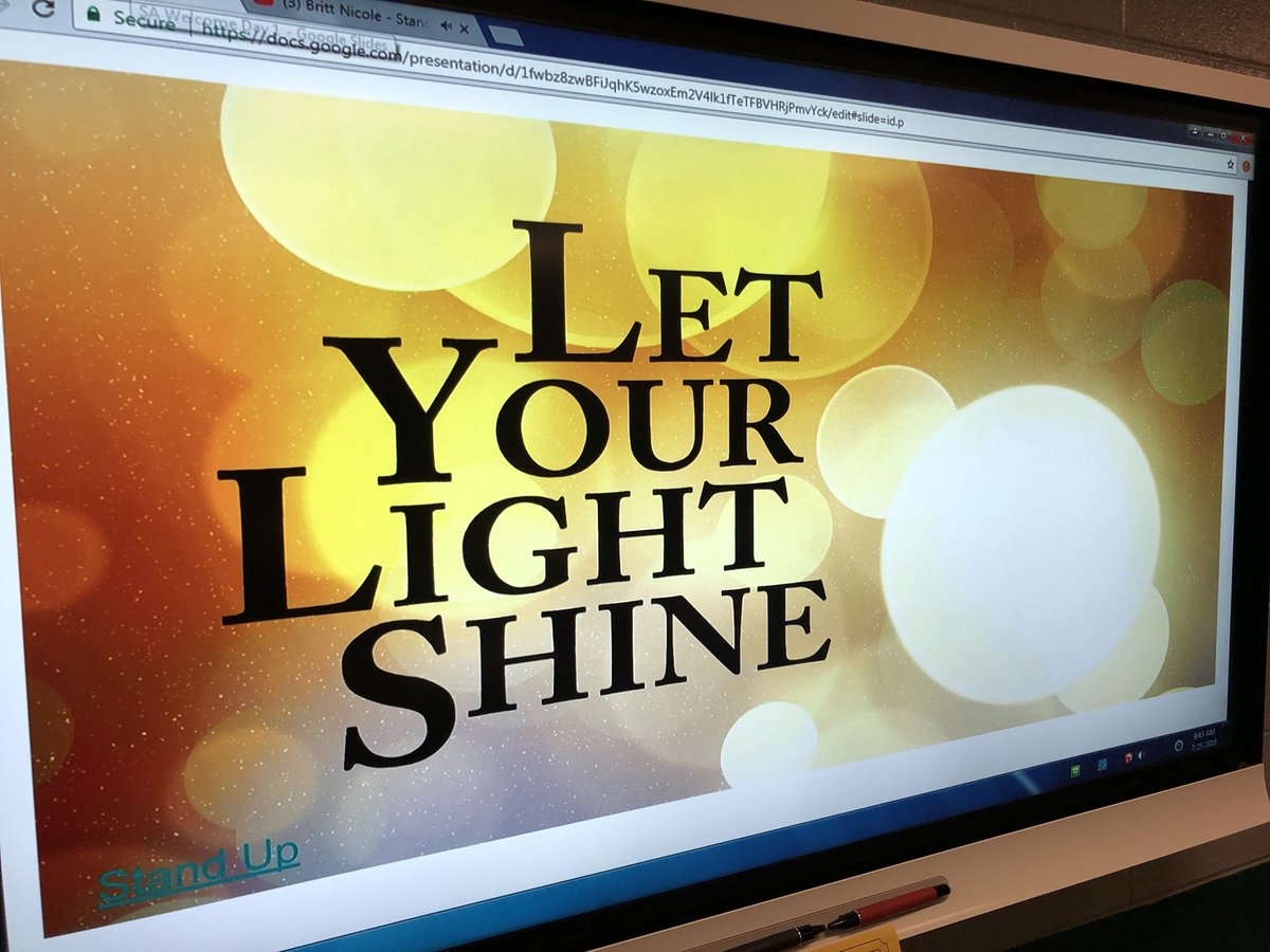 SR_Raiders's tweet photo. No matter what you do, “Let Your Light Shine.” #joyofclass https://t.co/ZTkKws3oto