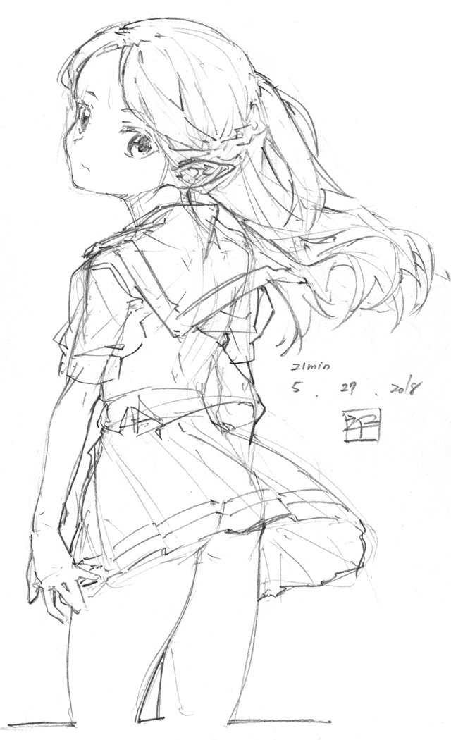 長耳セーラー服
後姿の練習に
#sketch #doodle #落書き 