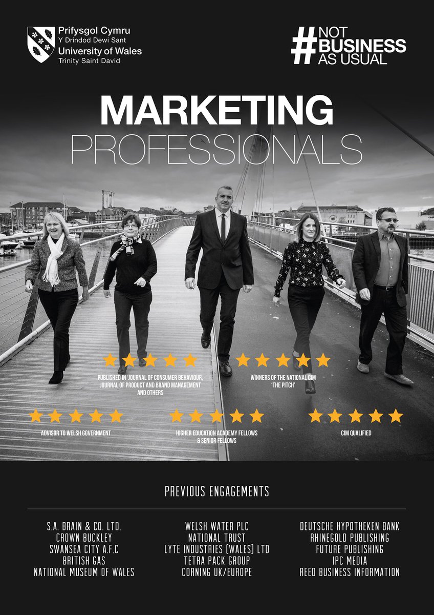 Thinking of a career in Marketing? Check out our range of Marketing programmes bit.ly/2Ll9kuI. It’s not too late to apply 🎓📱📧#notbusinessasusual #studyuwtsd #careerinmarketing #digitalmarketing