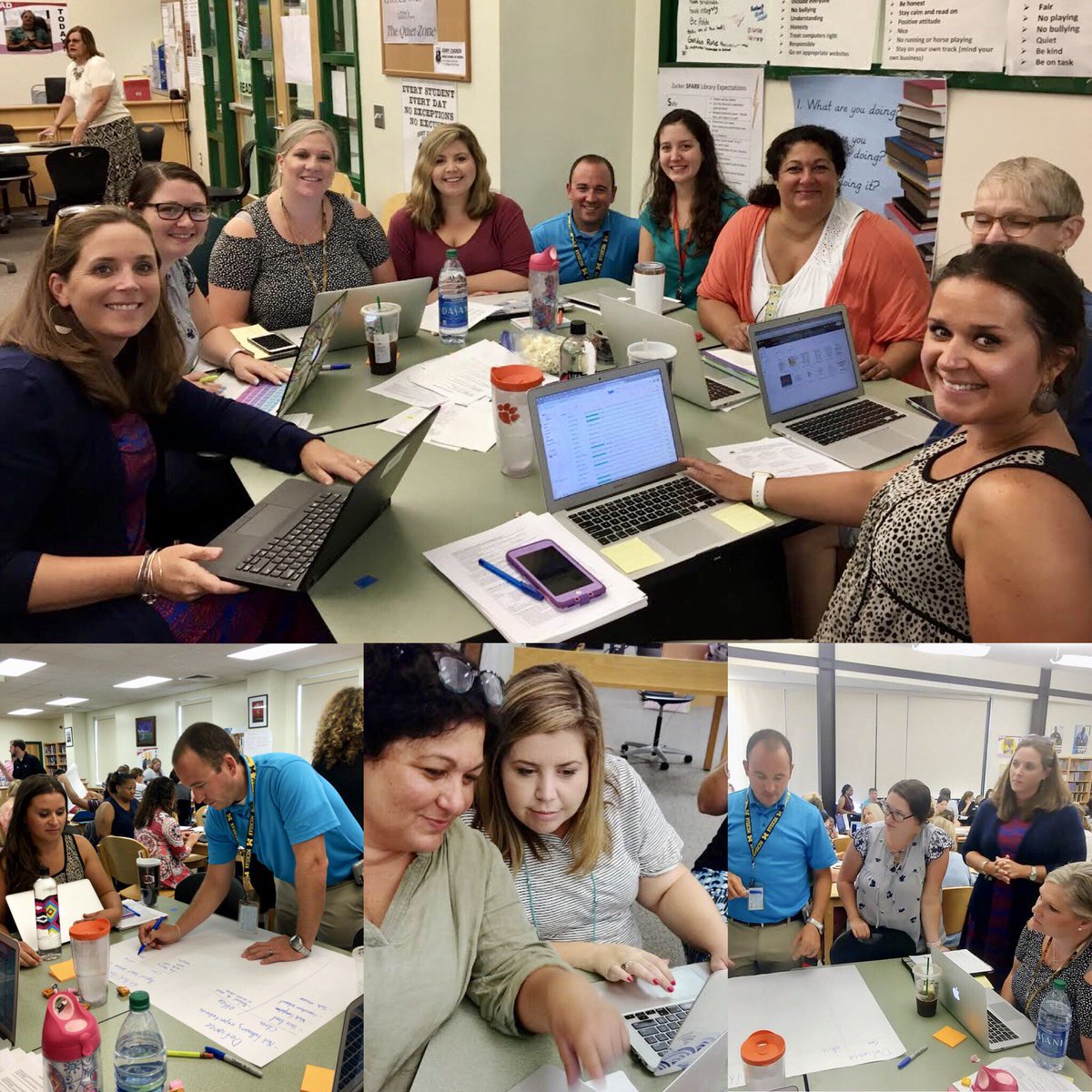SES_CCSD's tweet photo. Springfield's PBIS Team is hard at work learning new @PBISRewards ( positive behavior interventions and supports) strategies and planning for the upcoming school year! https://t.co/A8V0GI1U3M