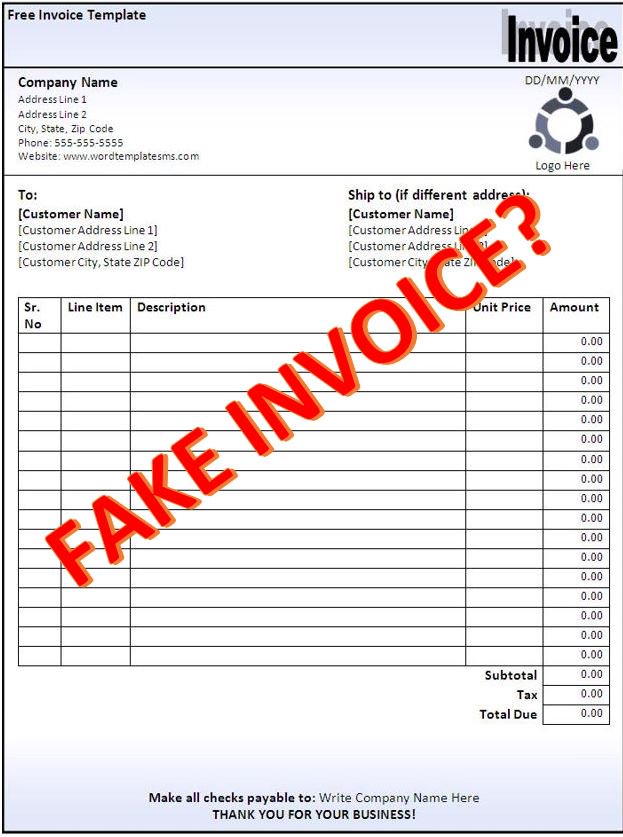 TechPartner's tweet image. Security Tip -  Beware of Phishers Sending Fake Invoices conta.cc/2JVA0AL