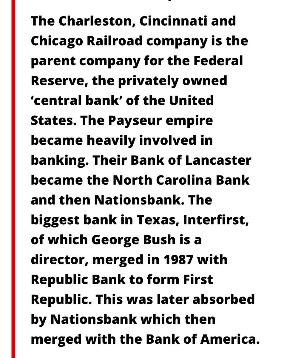 Who REALLY owns the FEDERAL RESERVE? Who is P?Payseur companies, The Charleston, Cincinnati and Chicago Railroad Company is the parent company for the FEDERAL RESERVE. PAYSEUR.  #QAnon  #QArmy  @POTUS  @realDonaldTrump  @AvonSalez  #WhoIsP?  #WWG1WGA