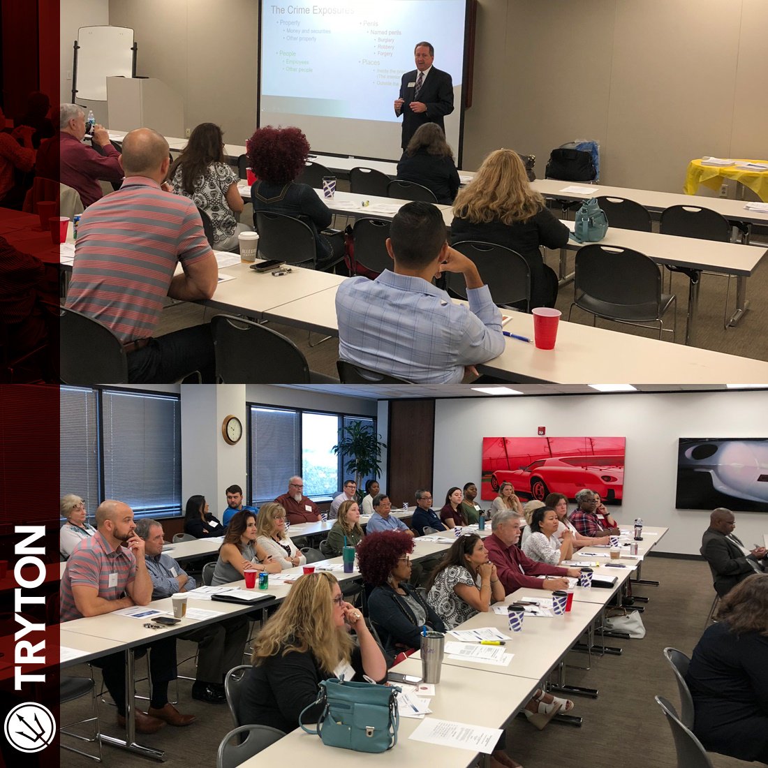 TrytonInsurance's tweet photo. Yesterday Paul Martin, Director of Education &amp; Development, taught a  2 hour CE class on Crime Insurance - The Overlooked Coverage. Thank you  to Paul Martin and all of our attendees for making this such a  successful event! #CE #Insurance #Tryton https://t.co/xe4H1dq95K