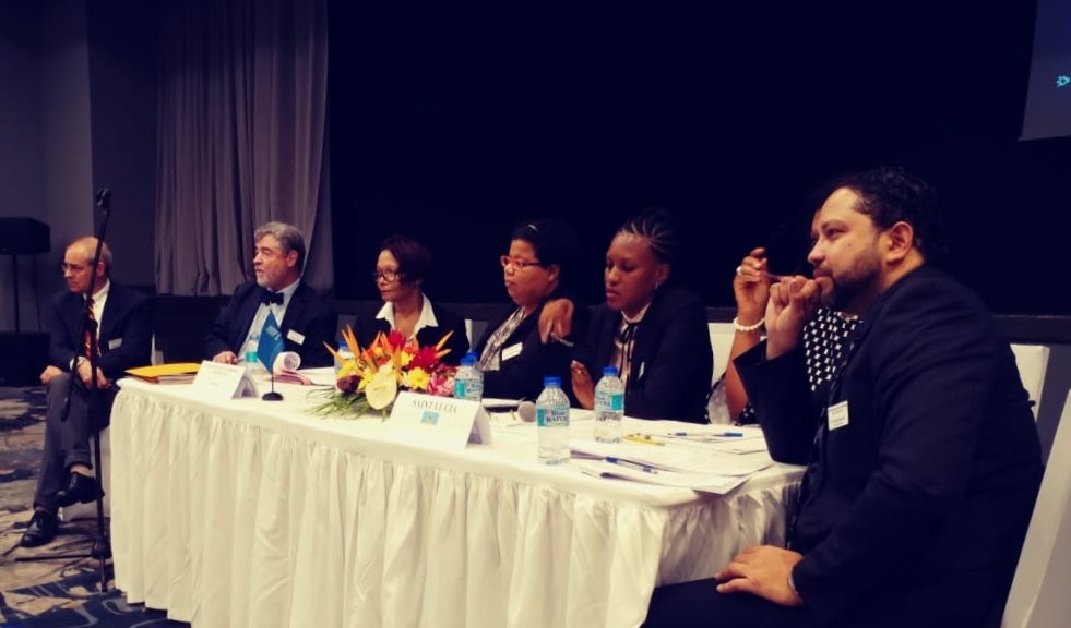 Min_AGLATT's tweet photo. Controller (Ag.) of #IPOTrinbago of #AGLATT, Mr. Regan Asgarali (R) represents T&T at the #WIPO Regional Meeting of Heads of Intellectual Property Offices of the #Caribbean Countries in St. Lucia. #GoRTT #IPOTrinbago #IntellectualProperty 🇹🇹🇱🇨 https://t.co/7MUpkANpbr https://t.co/29MfDRJaXV