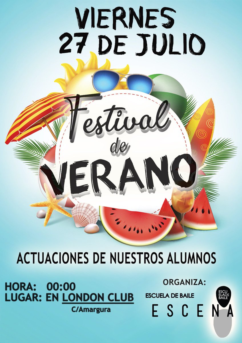 escena_edb's tweet photo. ¡¡ ESTE VIERNES, 27 DE JULIO !!!
FINALIZAMOS LOS INTENSIVOS CON UN FESTIVAL DE VERANO, EN DONDE NUESTROS ALUMNOS MOSTRARÁN COREOGRAFÍAS REALIZADAS A LO LARGO DE ESTAS 4 SEMANAS.

¿TE LO VAS A PERDER?
¡NO DEJES QUE TE LO CUENTEN!

#Prohibidodejardebailar #sueñaybaila #findecurso https://t.co/6r0Mz2iNRG