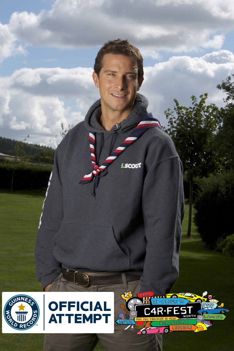 GWR's tweet photo. Are you attending @Carfestevent this weekend? Make sure to check out their two record attempts, most people headbanging simultaneously, and largest human image of a feur-de-lis – featuring @BearGrylls! ⚜️ https://t.co/z3Hqbthk9Z