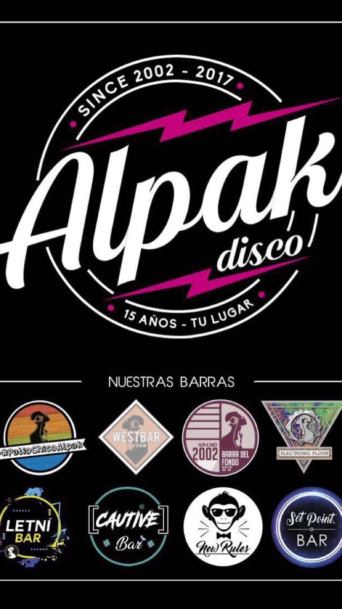 agustinlonzo12's tweet photo. Julio/Agosto en @ALPAKDISCO:

Electronic Floor: 

28/07 - @juandeminicis 🎧. 

04/08 - @soundexile 🎧. 

18/08 - @FerFerreyra 🎧. 

Main Floor:

18/08 - Damas Gratis de la mano de @pablitolescano 🎹. 

Alpak sigue festejando sus quince años y ya hay olor a algo nuevo! 🙌🏻🎉 🔥 https://t.co/HlcXMtlVaY