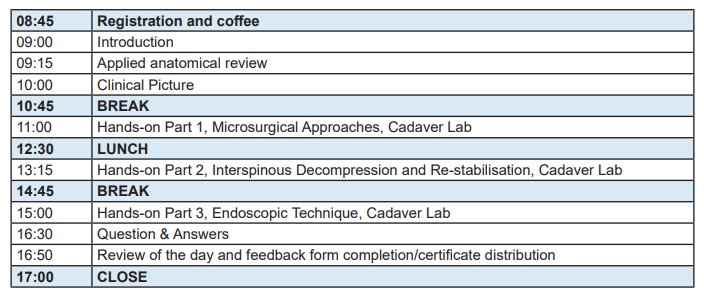 NACT_LMEDAC's tweet photo. Take a look at our agenda for our NEW Lumbar Spinal Canal Stenosis Course. https://t.co/3v7cykffGc
#spine #spinaldamage #lumbarspinal #stenosis #spinal @SpineBiz @APOrthopaedic @ASCIPro @Spinecongress19 https://t.co/ynJ78XileS