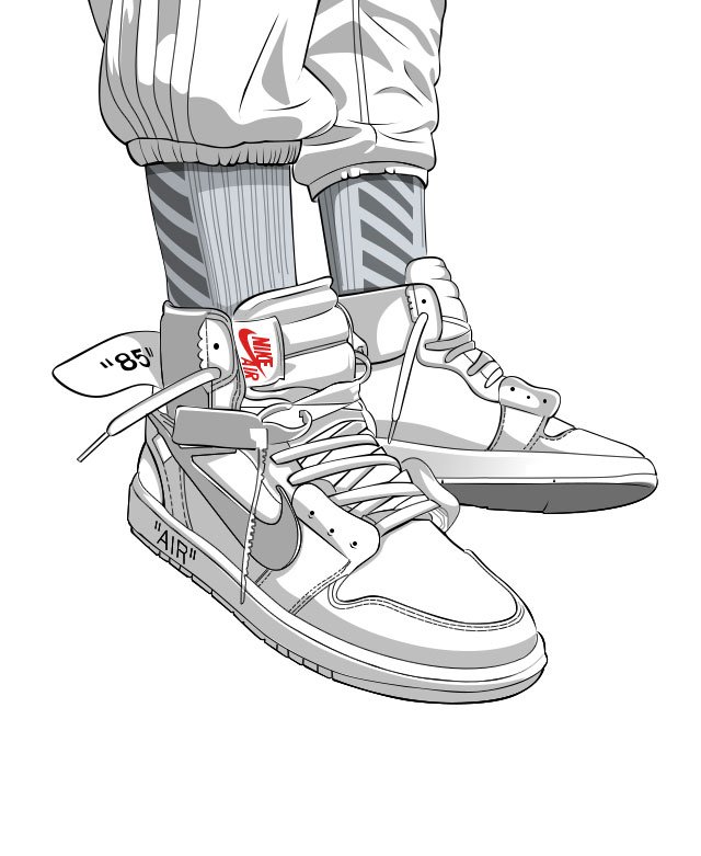 Your Art Plug on Twitter: "Nike and off-white collab, Jordan 1 off white illistration by me. Line-work and shading. #nike #sneaker #sneakerhead #illustration #illustrator #artist #jordan #offwhite #shoes #fashion #clothes #digital #