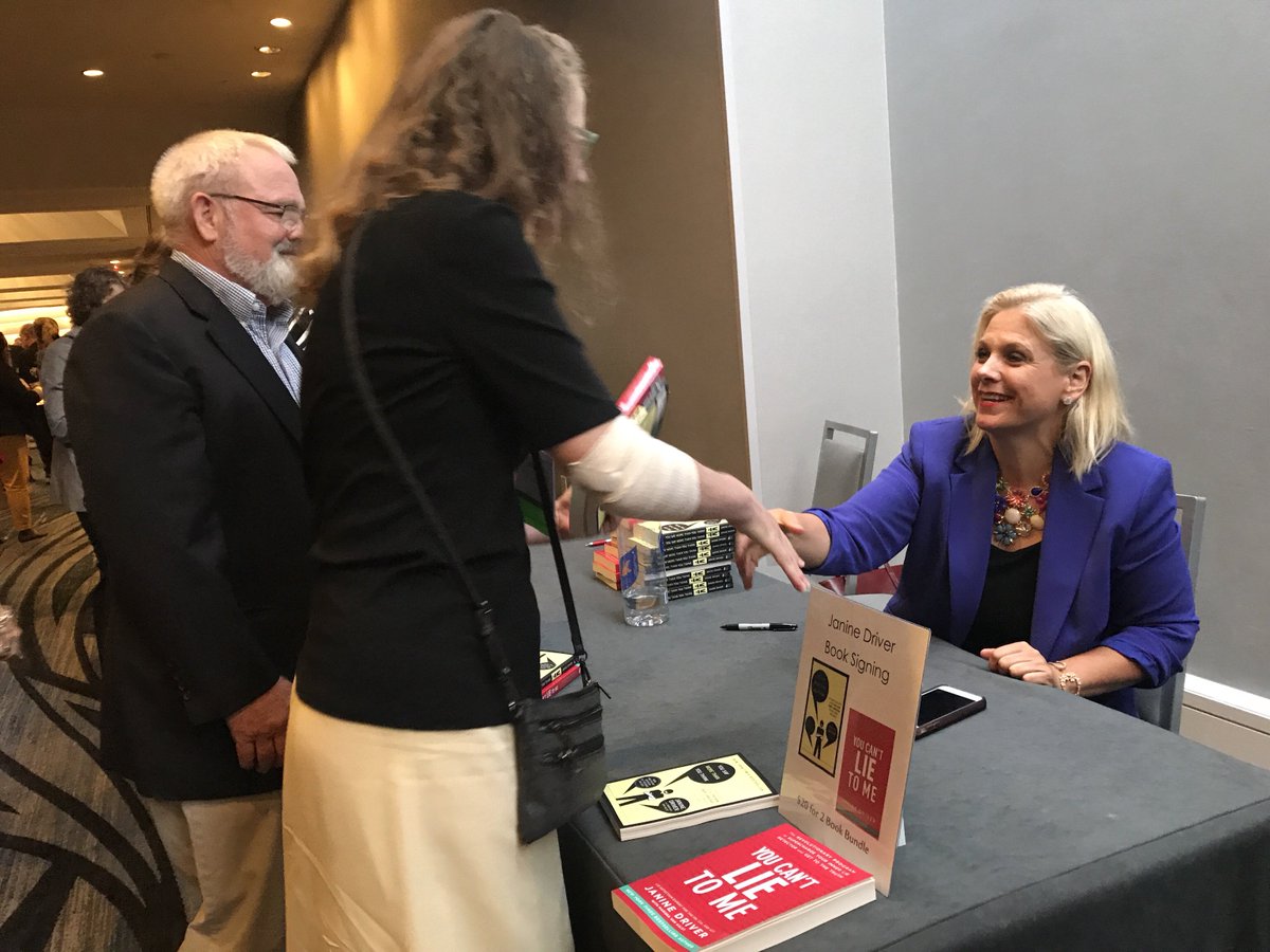 NACWA's tweet photo. Janine Driver signing books after a powerful and inspiring talk on body language and communication in life and career, the crowd was obviously impacted #18nacwa #CleanWaterIsOurLife https://t.co/8d6w9wH4RK