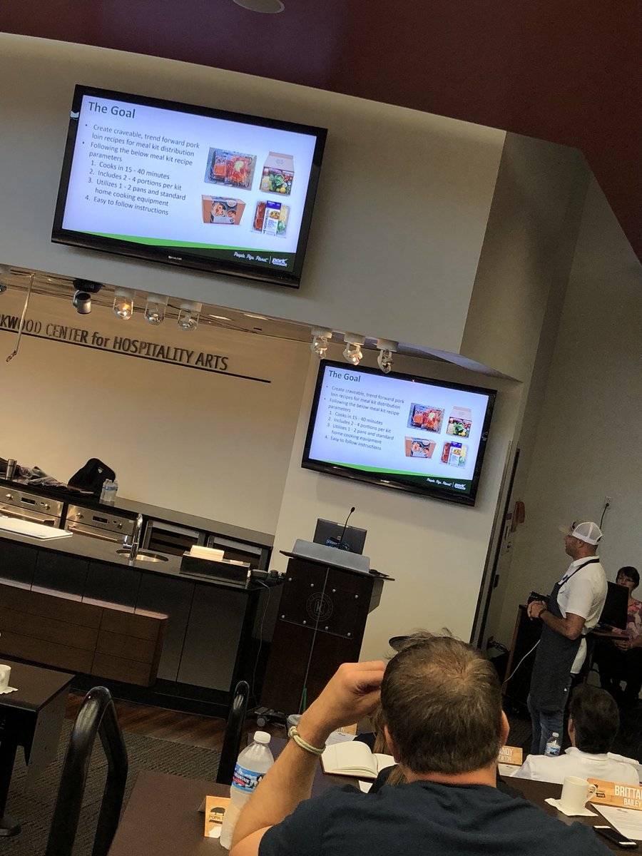 IowaPork's tweet photo. Starting off #porksummit day 3 with discussion on adding value to the pork loin. Looking forward to seeing the chefs creative minds at work during the ideation and basket assignment! #IowaPork https://t.co/uVSMlvhXnB