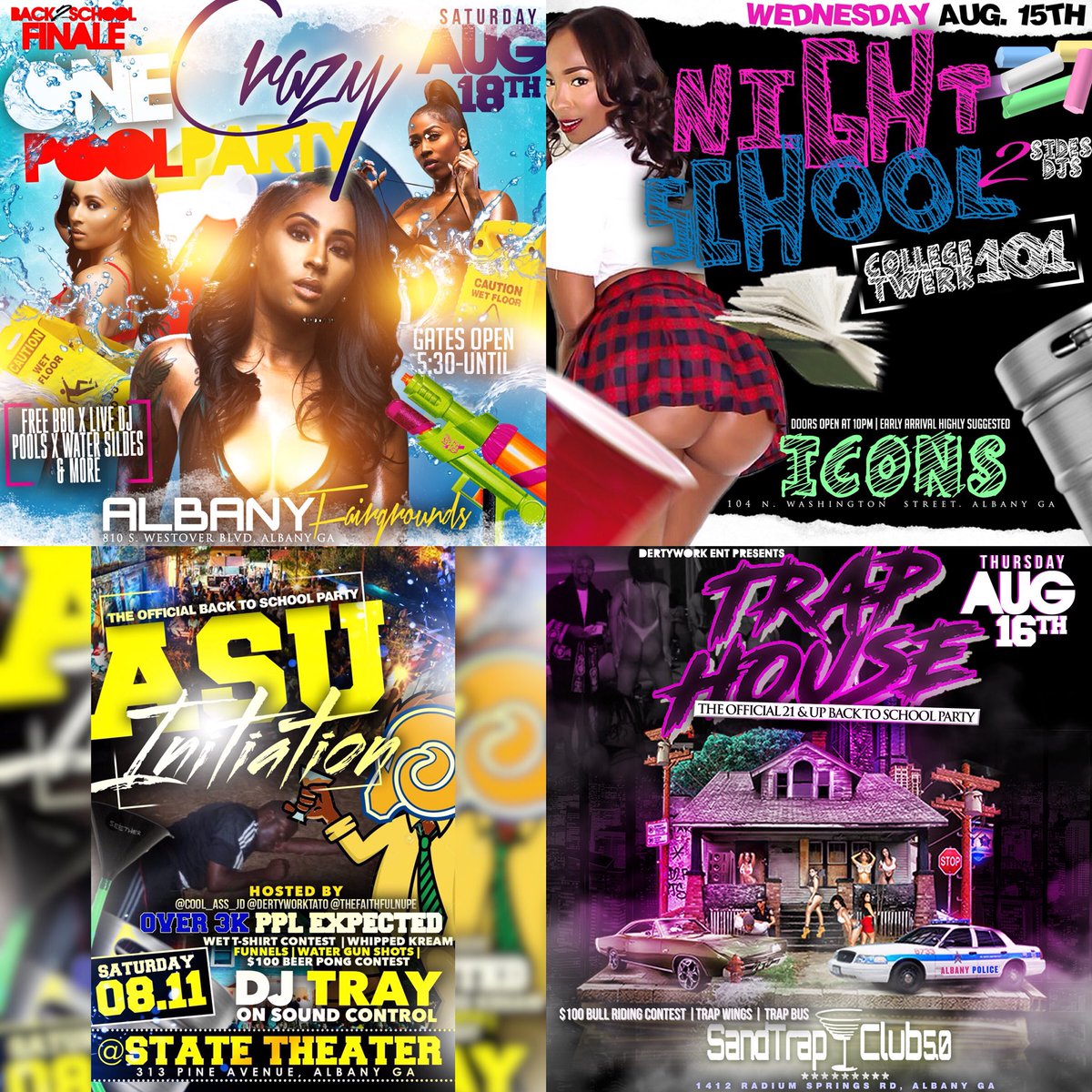 DertyWorkTato's tweet photo. π£π£π£#DertyWorkENT Party Datesπ£π£π£
#ASUTWITTER #ASU22 #ASU21 #ASU20 #ASU19
"BACK 2 SCHOOL"
8/11 = #ASUAnitiation
8/15 = #ICONS
8/16 = #TrapHouse
8/18 = #OneCrazyPoolParty
#Like #Comment #Share 30x https://t.co/vetdQNJr2A