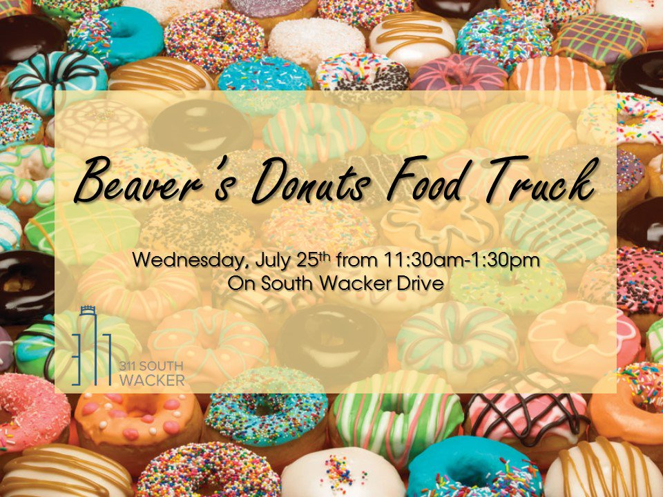 311SouthWacker's tweet photo. Beaver's Donuts will be in front this afternoon! #donutdiet #ZRG @BeaversDonuts https://t.co/Huo5Flb91u