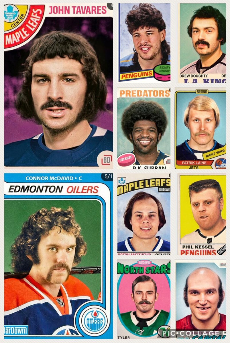 CompleteHkyNews's tweet image. Ever wonder what your favourite hockey player would look like in the 1970’s? 

Thanks to BarDown and Joey Tang, you now can!