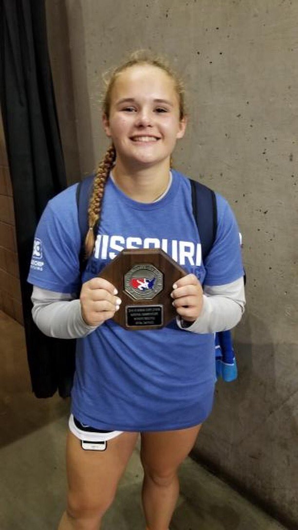 DHS_Cheer_'s tweet photo. This girl!!! While she has been tumbling her way through our summer cheer program she’s also been traveling all over the country competing in wrestling contests. Jaycee is the 2018 Cadet National Champion &amp; she is also the 2018 Junior runner up! We are proud of YOU! https://t.co/4covOj3jLa