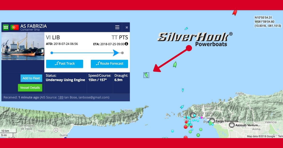 SilverHookPower's tweet photo. Where is the #SilverHook right now? It is arriving in Trinidad RIGHT NOW! Next week we will begin testing to get ready for the #Trinidad &amp; #Tobago #GreatRace &amp; the #UIM #WorldRecord!

#NigelHook #hookinthebook #ttpba #oceancup #powerboatracing https://t.co/8CI231cqVW