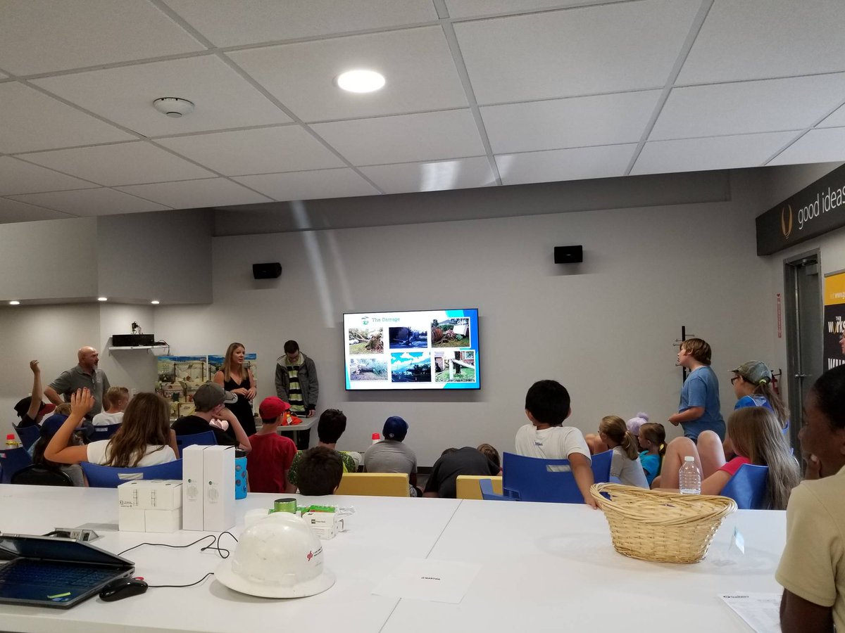 SudburyHydro's tweet image. So happy to be part of @GreaterSudbury #MastersOfDisaster Summer Daycamp! We're talking about #Safety #EmergencyPreparedness #PlaySafe This is Day 3 of Year 1 for this camp. Good Camp experience for your kids! @VBenkovich @TheWorkshop