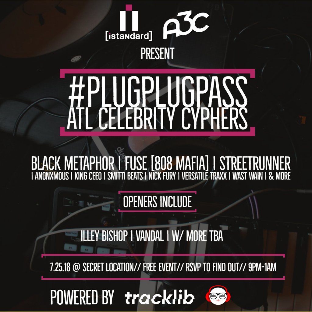 thanksbrittany's tweet photo. Tonight we're live with @istandard to bring you #PlugPlugPass Celebrity Cyphers Powered by @Tracklib @BeatersGear Come hear some beats from some 🔥 producers and not to mention this event is free. https://t.co/jJvFloZDKT