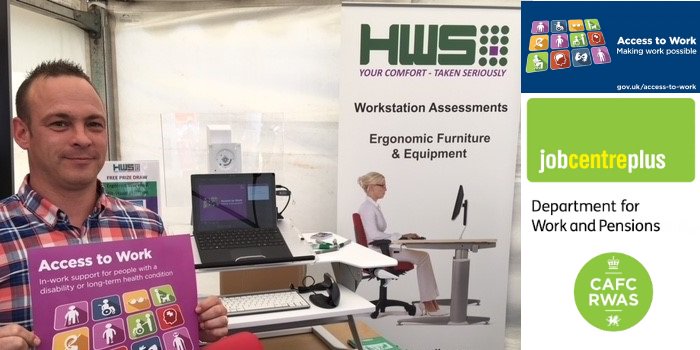 JCPinNEMidWales's tweet photo. Here at the @royalwelshshow Stand D244!  @ATWJCP are here in collaboration with @Ergo_Man to explain and demonstrate to businesses and employees how work place adjustments can make a world of difference to those suffering with a disability. #WalesWorks https://t.co/AmMn1JRxpZ