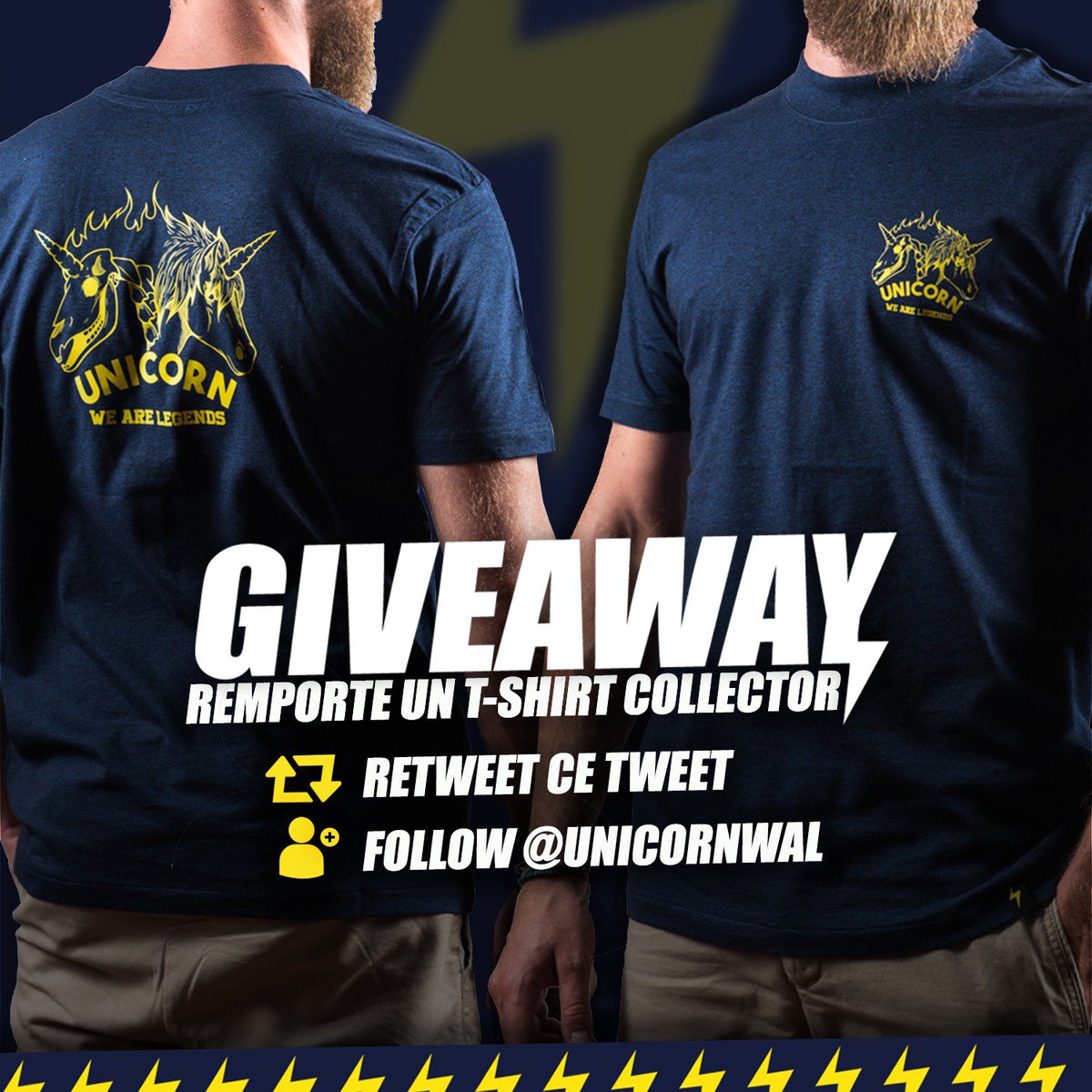 Unicorn We Are Legends (@unicornwal) on Twitter photo 🎁 GIVEAWAY : REMPORTE LE NOUVEAU T-SHIRT COLLECTOR !
Pour participer :
▪️Retweet ce post
▪️Follow <a href="/UnicornWal/">Unicorn We Are Legends</a>
Bonne chance à tous ! ⚡ 🎁 GIVEAWAY : REMPORTE LE NOUVEAU T-SHIRT COLLECTOR !
Pour participer :
▪️Retweet ce post
▪️Follow <a href="/UnicornWal/">Unicorn We Are Legends</a>
Bonne chance à tous ! ⚡