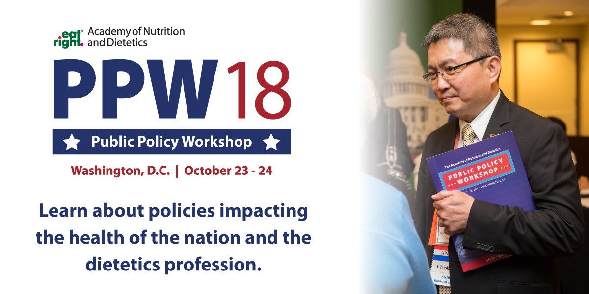 This year's Public Policy Workshop is included in #FNCE registration and will begin right after closing session! 

Learn more: sm.eatright.org/PPW2018 #eatrightPRO