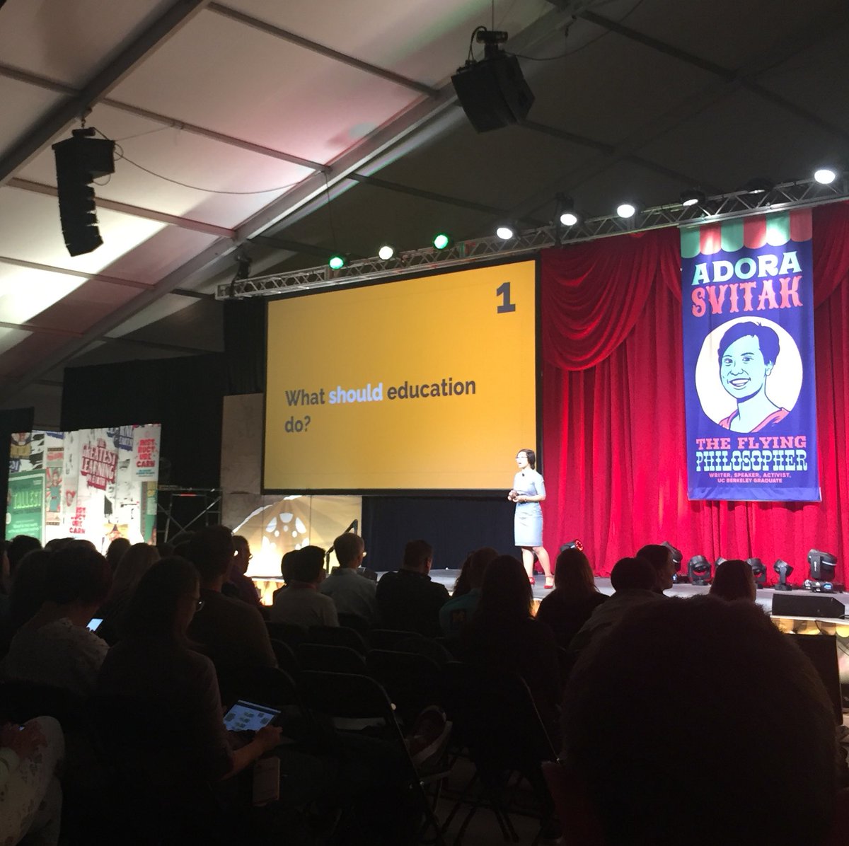 "It's not enough to make people smart, we need to make people good." -Adora Svitak #InstCon <a href="/adorasv/">Adora Svitak 邹奇奇</a>