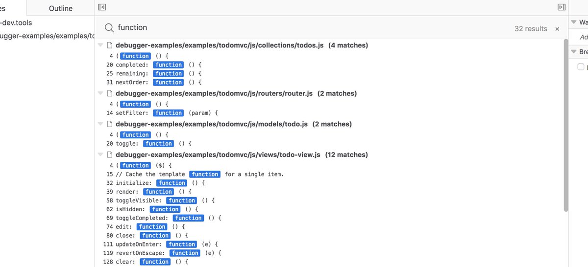 davidwalshblog's tweet image. A huge thank you to @steffau for improving @FirefoxDevTools debugger&apos;s Find in Files line numbering!  She used CSS grid wizardry to to make line number widths more consistent!