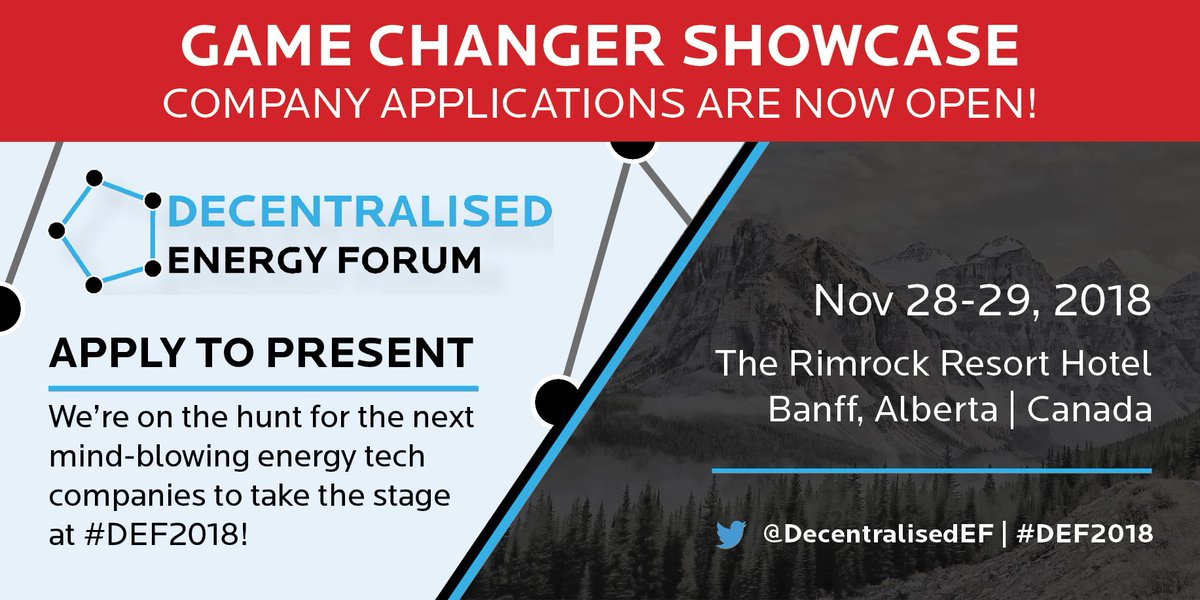 We're looking for the next mind-blowing #energytech companies and we want to hear your pitch! Don't miss the opportunity to showcase your business in front of an elite audience of inspirational business leaders at #DEF2018 Apply today: ow.ly/XXmI50i2rR8
