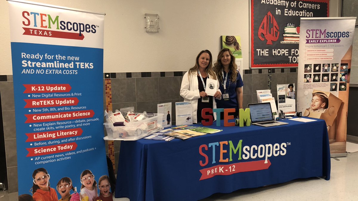 STEMscopes represented today at  SISD’s DNA Transforming Minds Through Technology Conference 2018! ❤️  <a href="/amycanales01/">Amy Canales</a>  <a href="/STEMscopes/">STEMscopes</a>  <a href="/dr_ttalley/">Terry Talley</a>  <a href="/Big_Red99/">Tori Coyle</a>  #SISD_DNA18