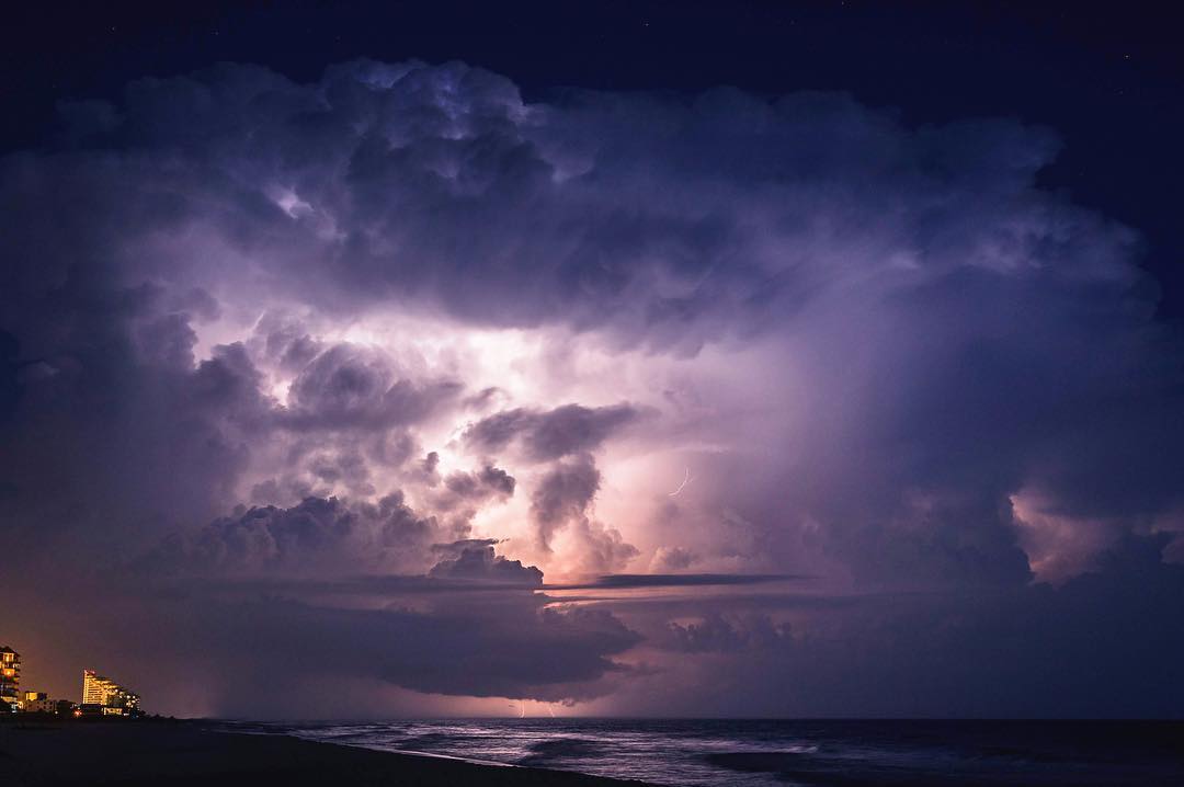 accuweather's tweet image. A stunning shot of a #stormcloud and #lightning off the coast of Perdido Key, Florida on July 23. (Instagram/ @nenah_dm) 

Use #AccuPhoto to share your weather photos with us!