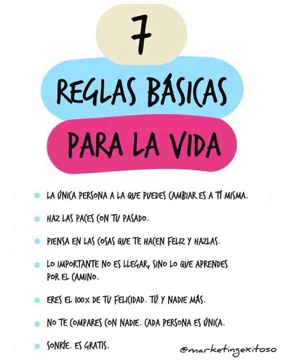 Marketingexitos's tweet image. “Sigamos estas 7 reglas básicas en nuestras vidas, así lograremos obtener el éxito y la felicidad que tanto anhelamos” 🙏🏼Cuáles cree usted que son las más importantes? ✍🏻