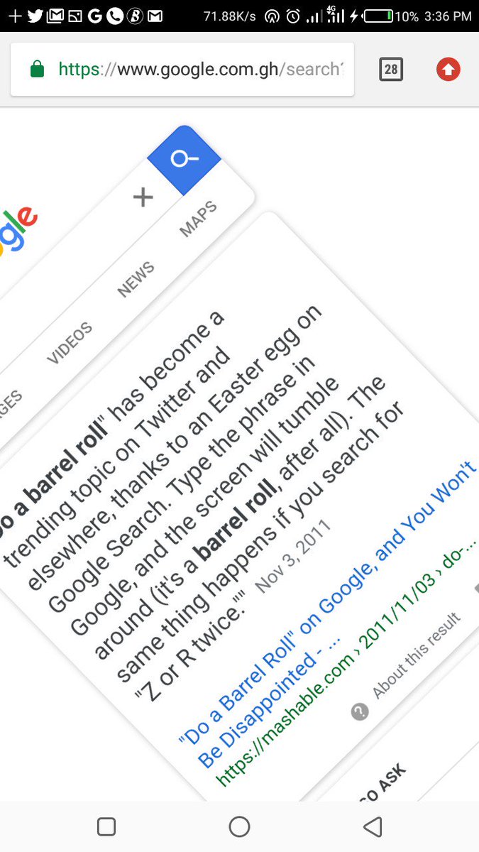 Eugeneforever_'s tweet image. Did you know that searching for &quot;do a barrel roll&quot; on google actually rotates your screen? 🌚  Try it and see😁
#GoogleTricks