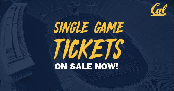 We get the tingles when we're on sale for singles! 

Single games tickets are NOW AVAILABLE for all <a href="/CalFootball/">Cal Football</a> games! 🐻🏈

#EarnIt

🎟 » calbea.rs/2JVPWD0