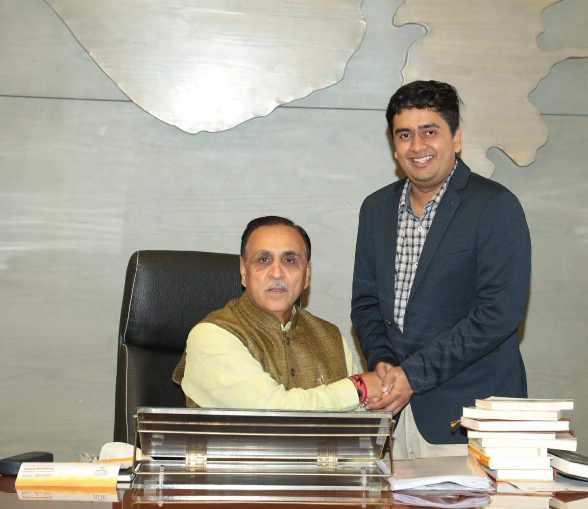 pritpshah's tweet photo. Thanks a lot Hon'ble CM of Gujarat Shri Vijay Rupani, for congratulating &amp; giving blessings to me &amp; my family on my success and to all other CA Final Rank Holders from Surat. It was a huge boost to our confidence and motivation.
@vijayrupanibjp 
#CAnagariSurat https://t.co/Nqvee0hjwf