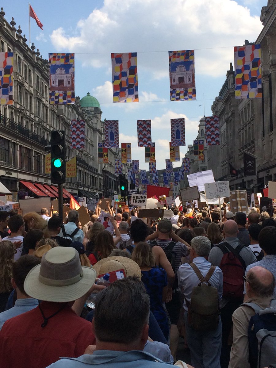 PeteHendy's tweet photo. Proud today to march with my family and brothers and sisters from all communities against the racist liar Trump #TrumpVisitUK https://t.co/vZhx6RWAlS
