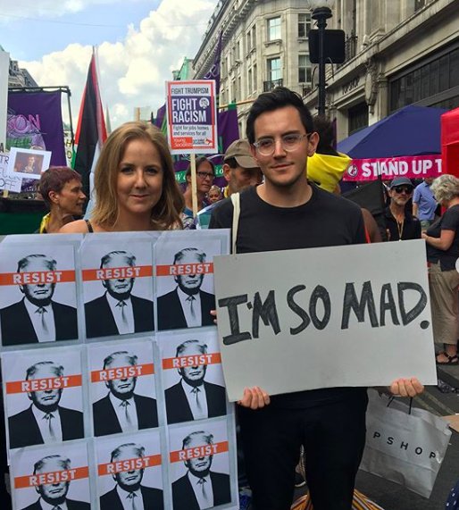 Purpose's tweet photo. Today we marched! Here’s some of our London team at the Stop Trump rally!
#TrumpVisitsUk #TrumpDemo #Trump #DonaldTrump #Wotsit #Wotsits #TrumpBaby #TrumpProtest #London #Resist #StopTrump https://t.co/fUcdHAsuwE