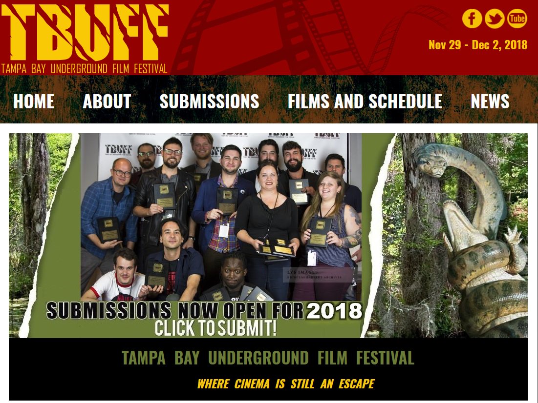 Tampa Bay Underground #FilmFestival regular deadline is in 1 wk, 7/20 for Dec’18 event! 200 #films/30 awards in ’17 for #indyfilm! All genres: #horror #comedy #drama #action #documentary #foreign, #shortfilm or feature, details at TBUFF DOT ORG, submit today!