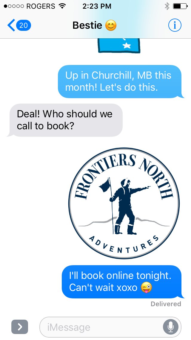 FrontiersNorth's tweet image. Have you downloaded our Churchill Sticker Bundle yet? Now you can entice your besties to book a trip to the polar bear and beluga whale capital of the world with you using colourful cartoon stickers all about Churchill. Download this #stickerbundle here: 58n.ca/ChurchillStick…