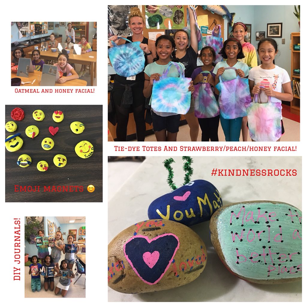 What a week! Facials, clay emojis, kindness rocks, DIY journals, tie-dye, and so much more! Had a blast with these sweet girls!#WNtotallytweenscamp @WA_Camps @DianeMNeumann @DeeKoscik @BethMarien @BrinsonKaye @BethMarien