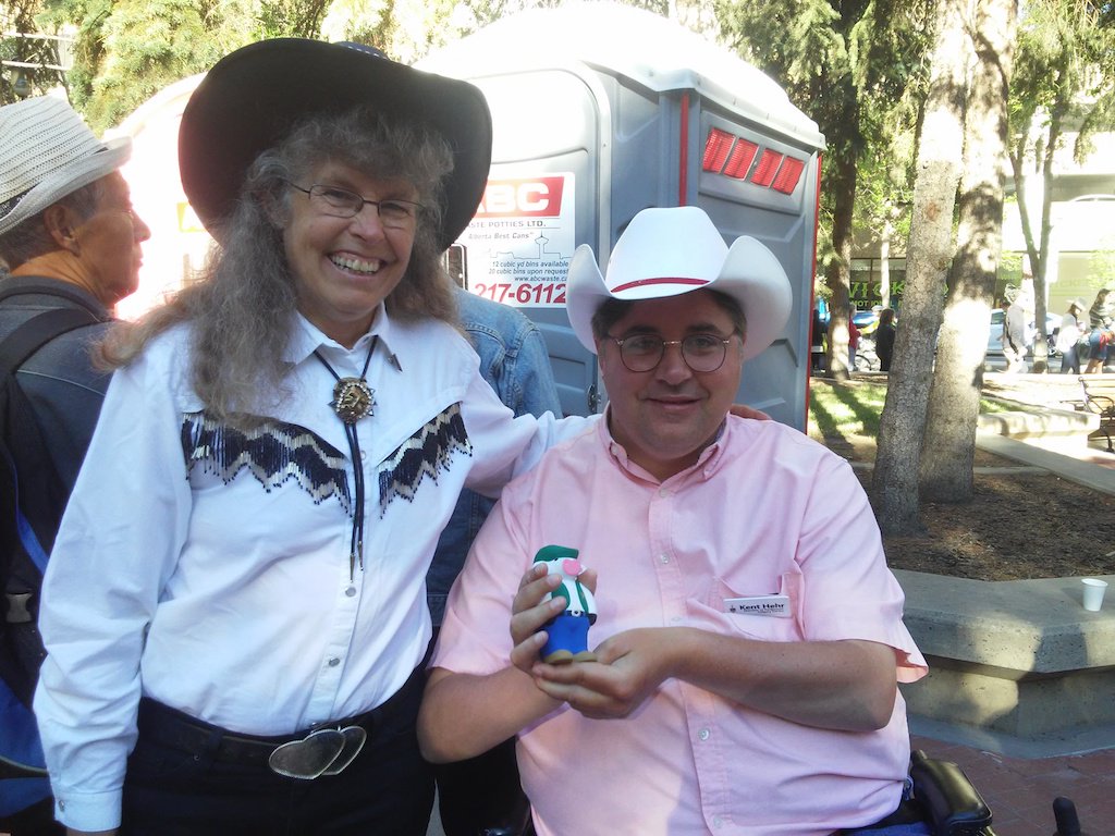 Guy_at_Large's tweet photo. #CPACow Stampede is a great place to meet people including our MP, Kent Hehr  @calgaryparking https://t.co/Ec2cXapmMl