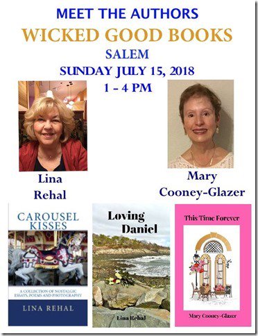writingyetagain's tweet photo. Exciting news! I'll be doing a book signing with Lina Rehal  this Sunday, July 15 from 1-4 at Wicked Good Books, Salem MA. If anybody is in the area please come by to say hello. We write contemporary love stories set on Boston's North Shore. https://t.co/S239NYu7R7